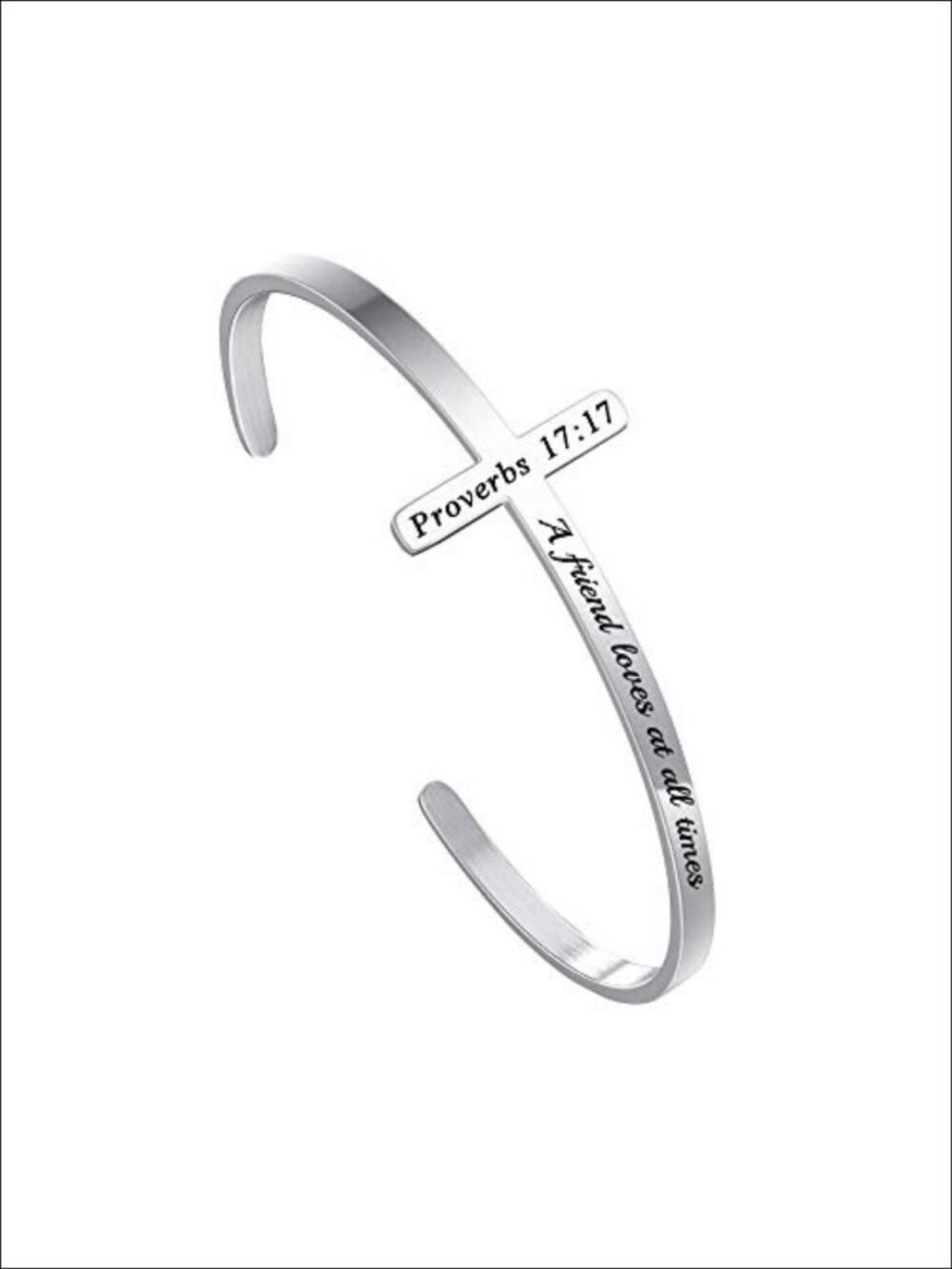 Stainless Steel Cross Cuff Bracelet Religious Gift for Women
